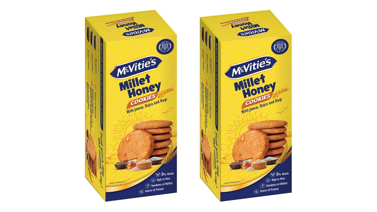 Mcvities Mcvitie's Millet Honey Cookies With Goodness Of Wholewheat, Jowar, Bajra, Ragi And 0% Maida, 36.8G (Pack Of 2)