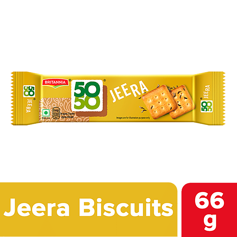 Britannia 50, 50, Jeera Masti Biscuits, Teatime Snack, 66 G