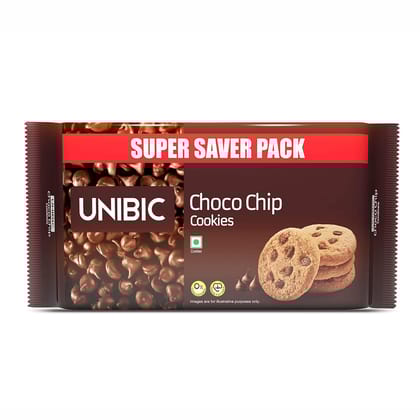 Unibic Choco Chip Cookies Super Saver Pack, Delicious Crunchy Chocolate Cookies, Enriched With Choco Chips, 500G