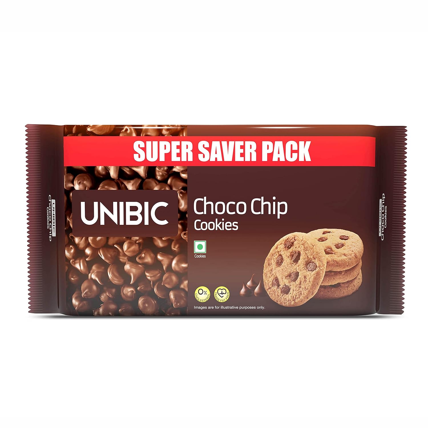 Unibic Choco Chip Cookies Super Saver Pack, Delicious Crunchy Chocolate Cookies, Enriched With Choco Chips, 500G