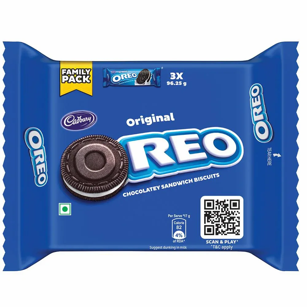 Cadbury Oreo, Creme Biscuit, Vanilla, Family Pack, 2 X 288.75 G Multipack
