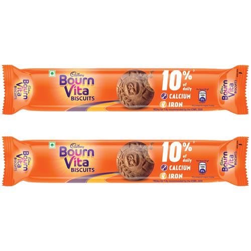 Cadbury Bournvita Biscuits Pro Health Chocolate Cookies, 2x120 g (Multipack)