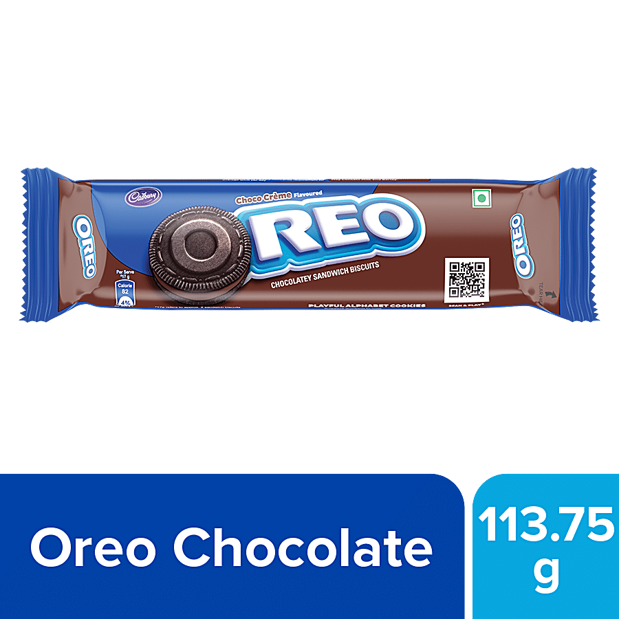 Cadbury Oreo Chocolate Flavour Creme Sandwich Biscuit, 113.75 G