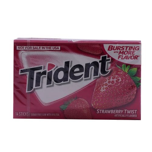 Trident Chewing Gum, Strawberry Twist, Sugar Free, 34 G