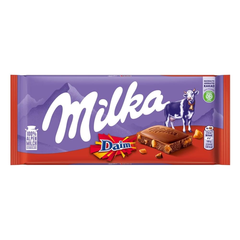 Milka Daim Chocolate Bar, 100 G