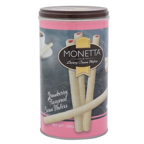 Monetta Wafer Sticks, Strawberry Cream, 300 G