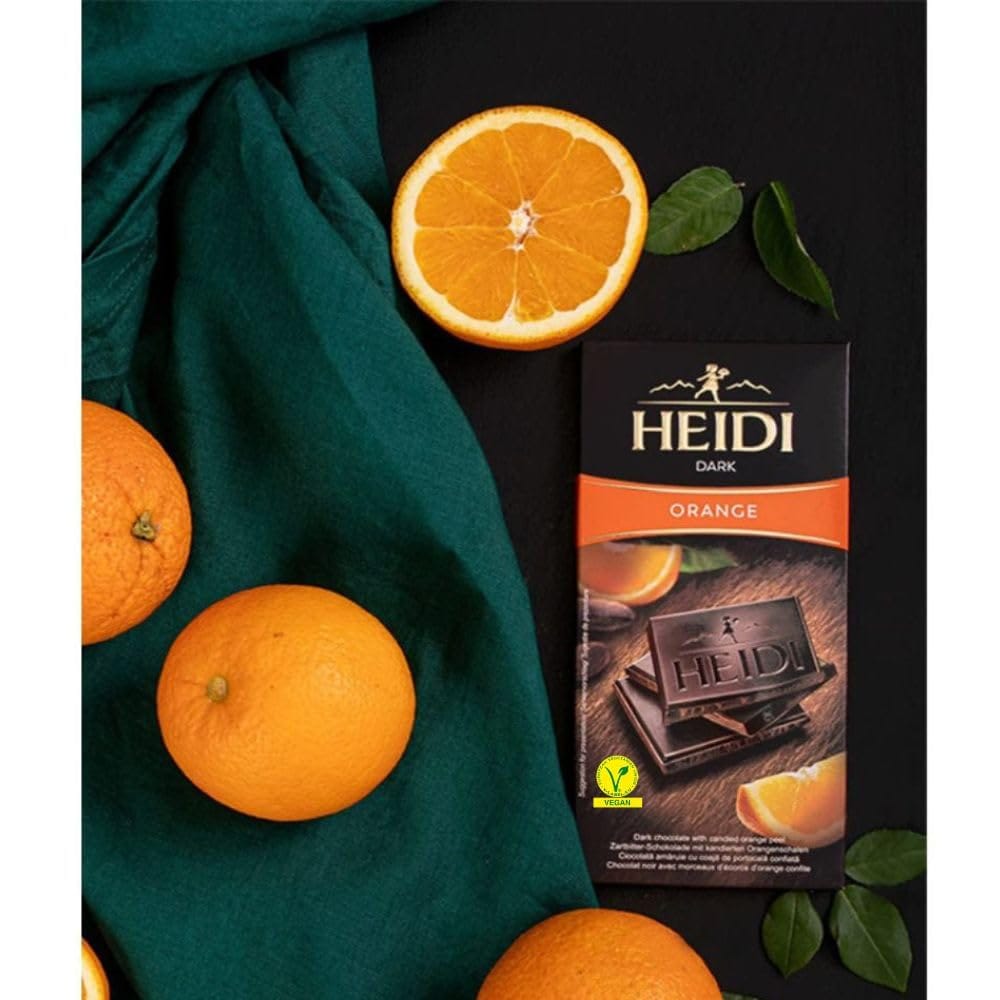 Heidi Vegan Orange Dark Chocolate 80G, 100% Veg, Imported, Switzerland