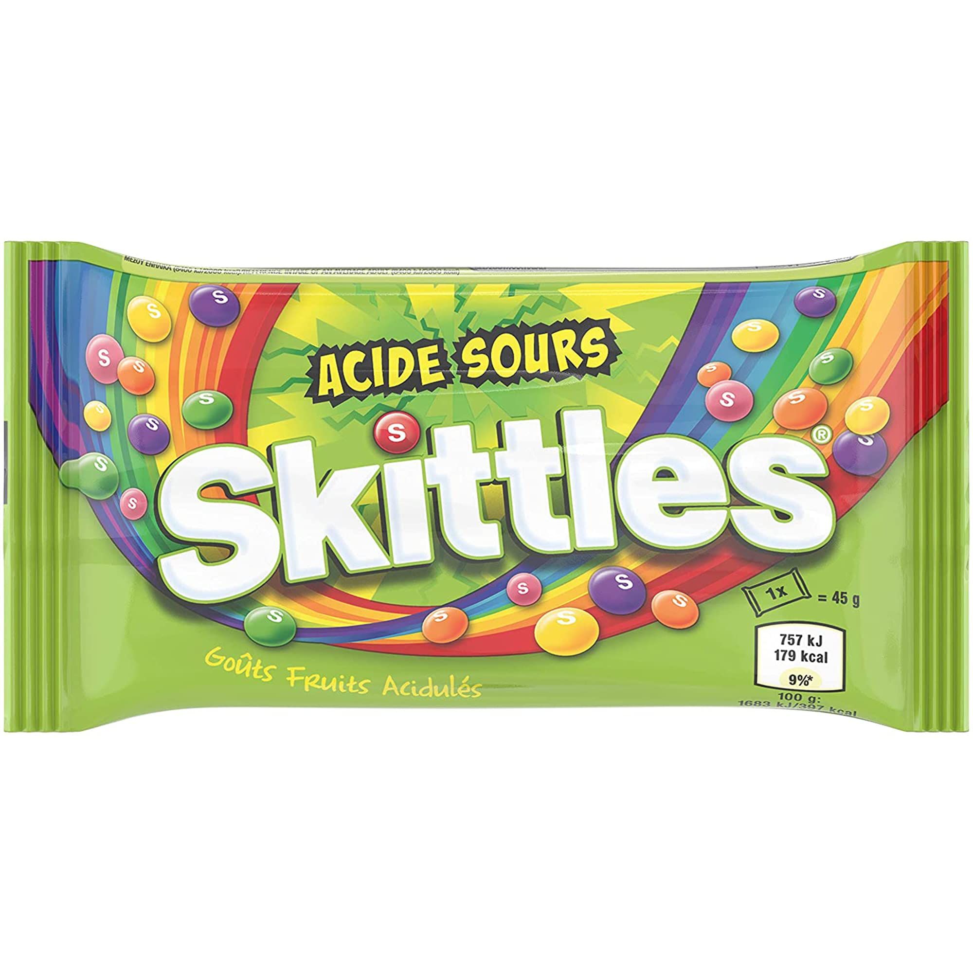 Skittles Crazy Sour Flavour Candy, 45 G