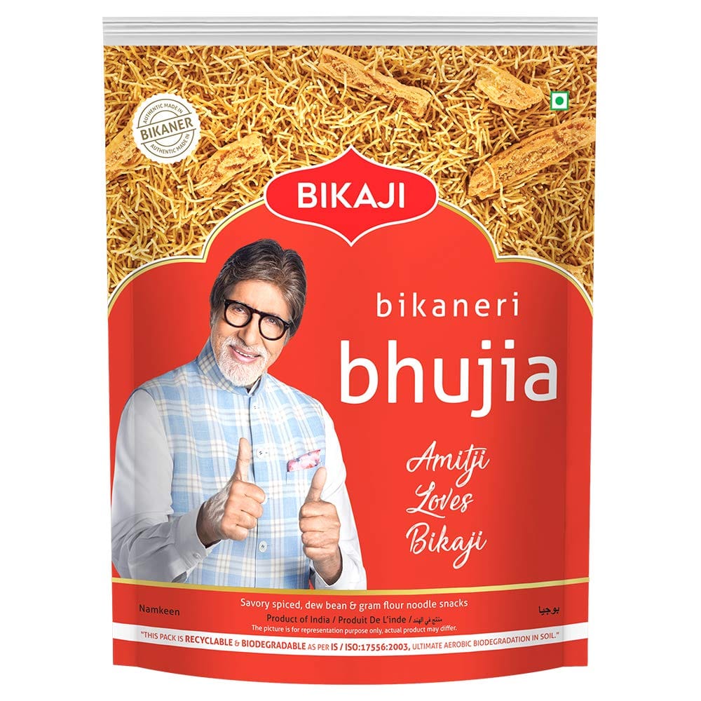 Bikaji Bhujia No 1, Authentic Indian Snack, Sev, Perfected Over Generations In Bikaner, Handmade & Fryer Made, Premium Ingredients, Authentic Bikaneri Flavour, Perfect Anytime Munch, 400G Pack