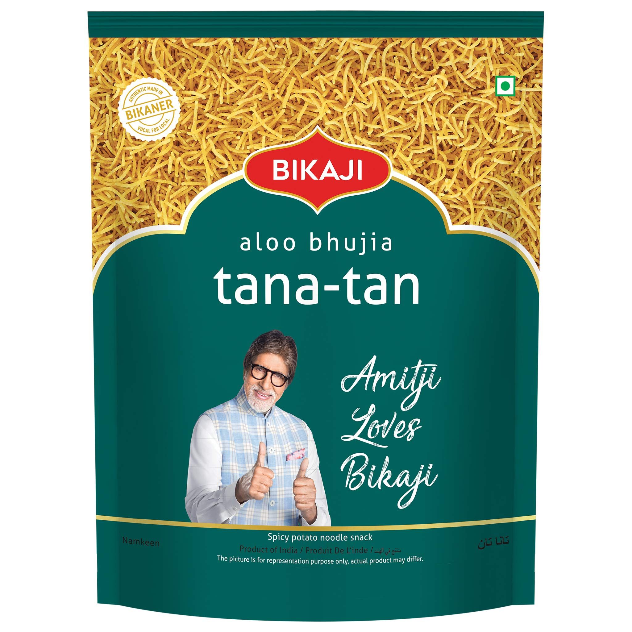 Bikaji Tana Tan, Aloo Bhujia |Aloo Sev, Bangaladumpa Bhujiya, Authentic Indian Namkeen, Made In Bikaner, Traditional Recipe, Crunchy & Flavourful, Perfect Tea, Time Partner, 400G Pack