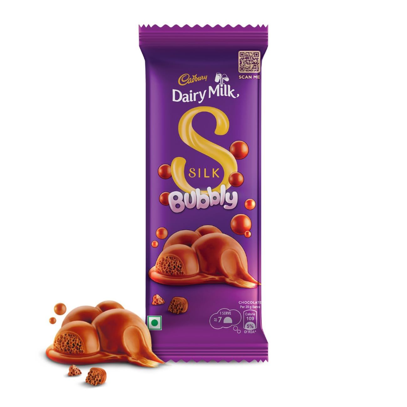 Cadbury Dairy Milk Silk Bubbly Chocolate Bar, 50 G