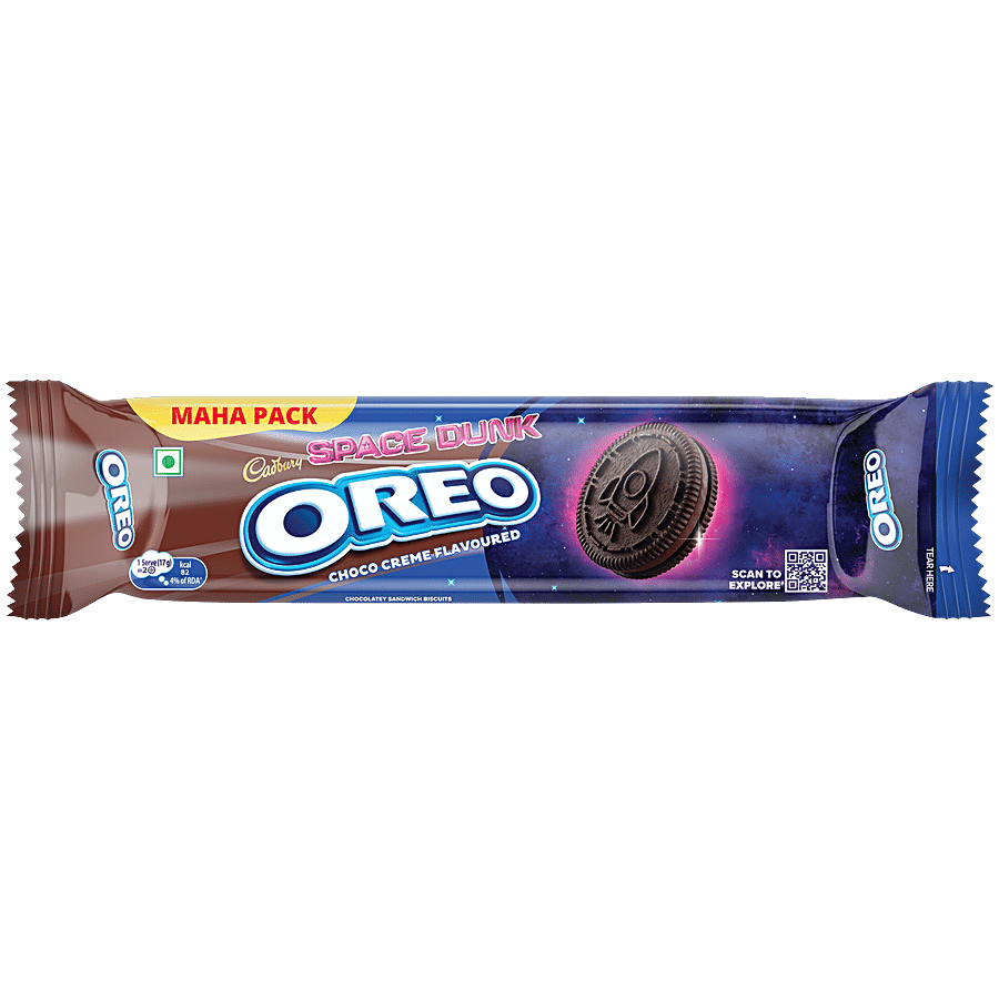 Cadbury Oreo Chocolate Flavour Crme Sandwich Biscuit, 131.25 G