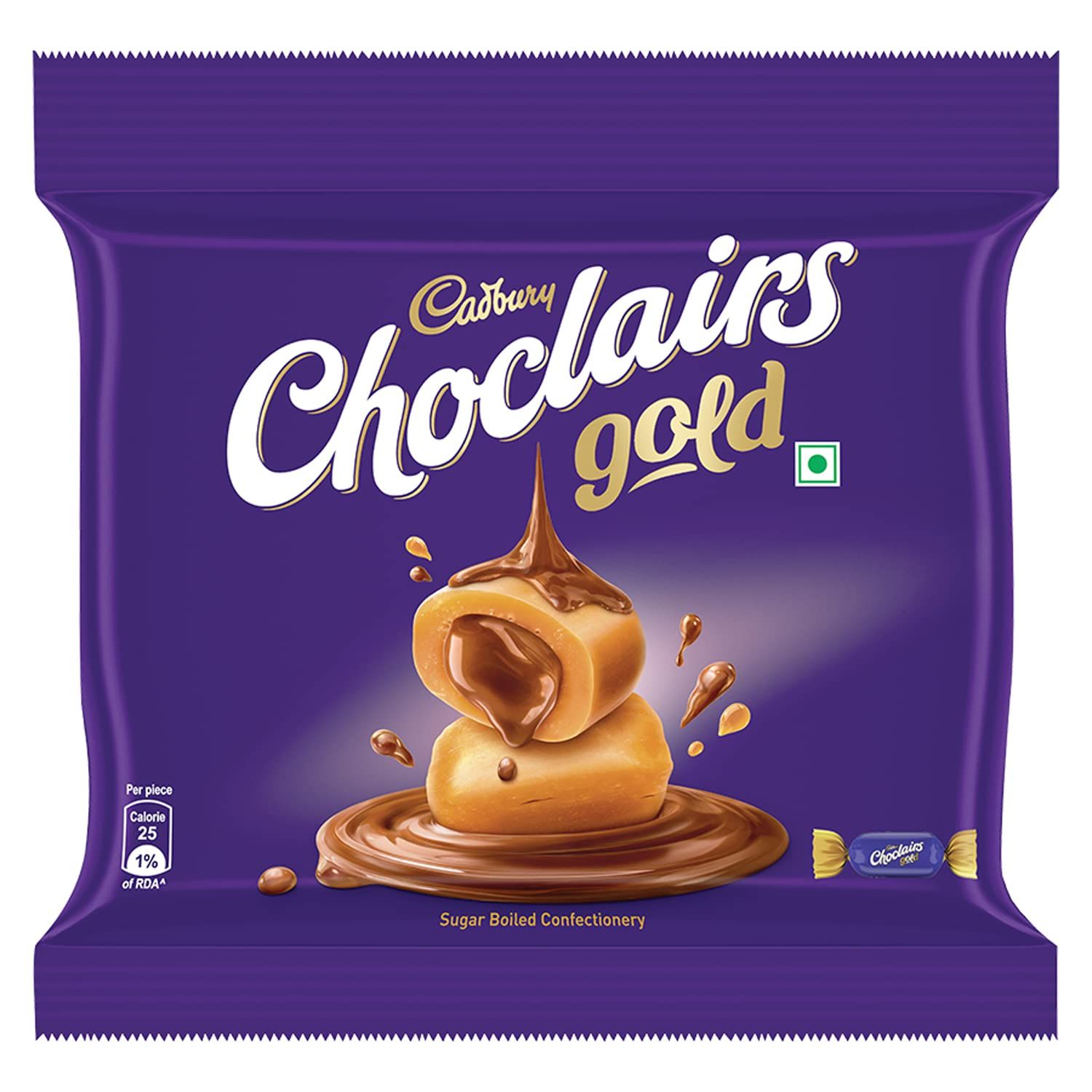 Cadbury Choclairs Chocolate Gold Candy, 137 G|25 Pieces, 5.5 G Each