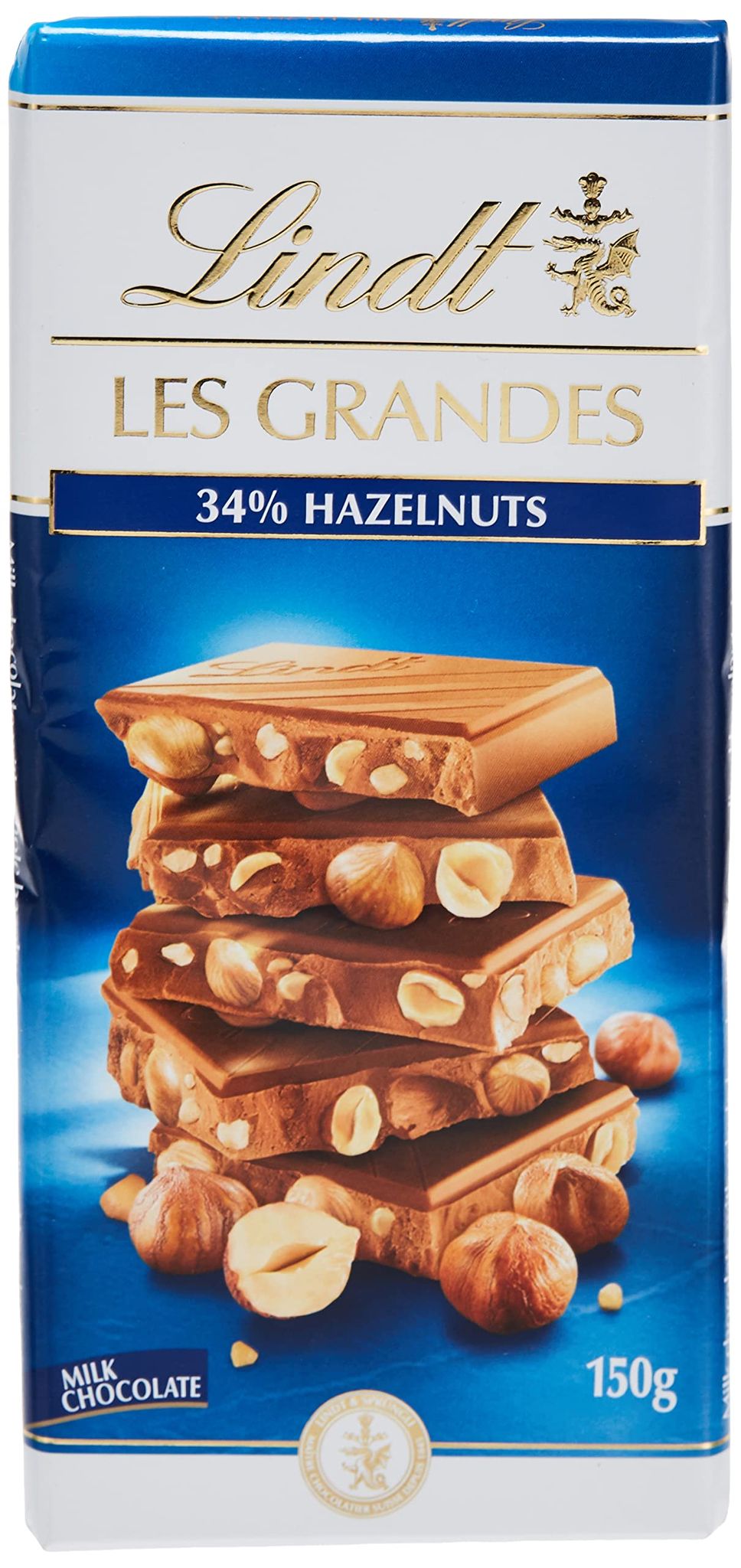 Lindt Grand Milk Chocolate, Hazel Nut, 150G