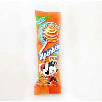 Alpenliebe Pop Cream Orange Flavour Lollipop Toffee, 8G