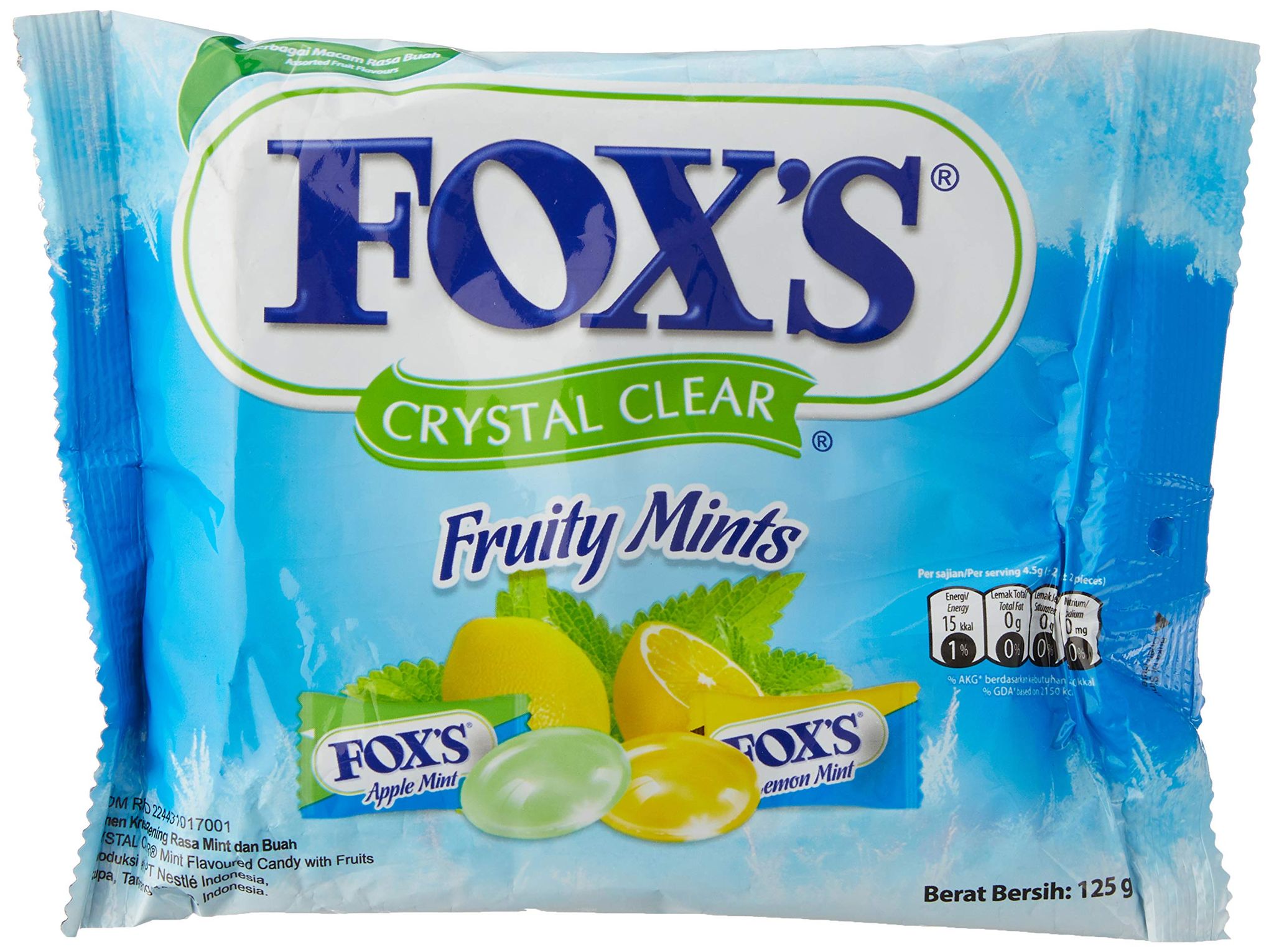Fox's Crystal Clear Fruity Mints, 125 G