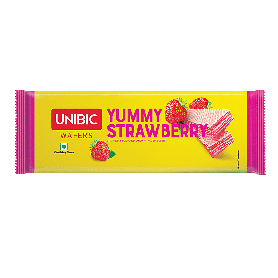 Unibic Wafers, Yummy Strawberry, 75 G