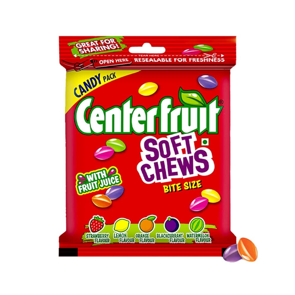 Center Fruit Soft Chews, Assorted Flavour Candy, 60 G
