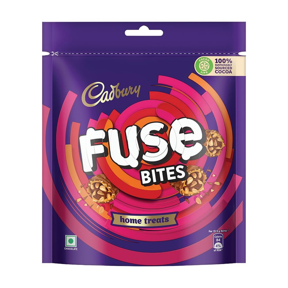 Cadbury Fuse Peanut & Caramel Filled Chocolate Home Treats, 108.5 G