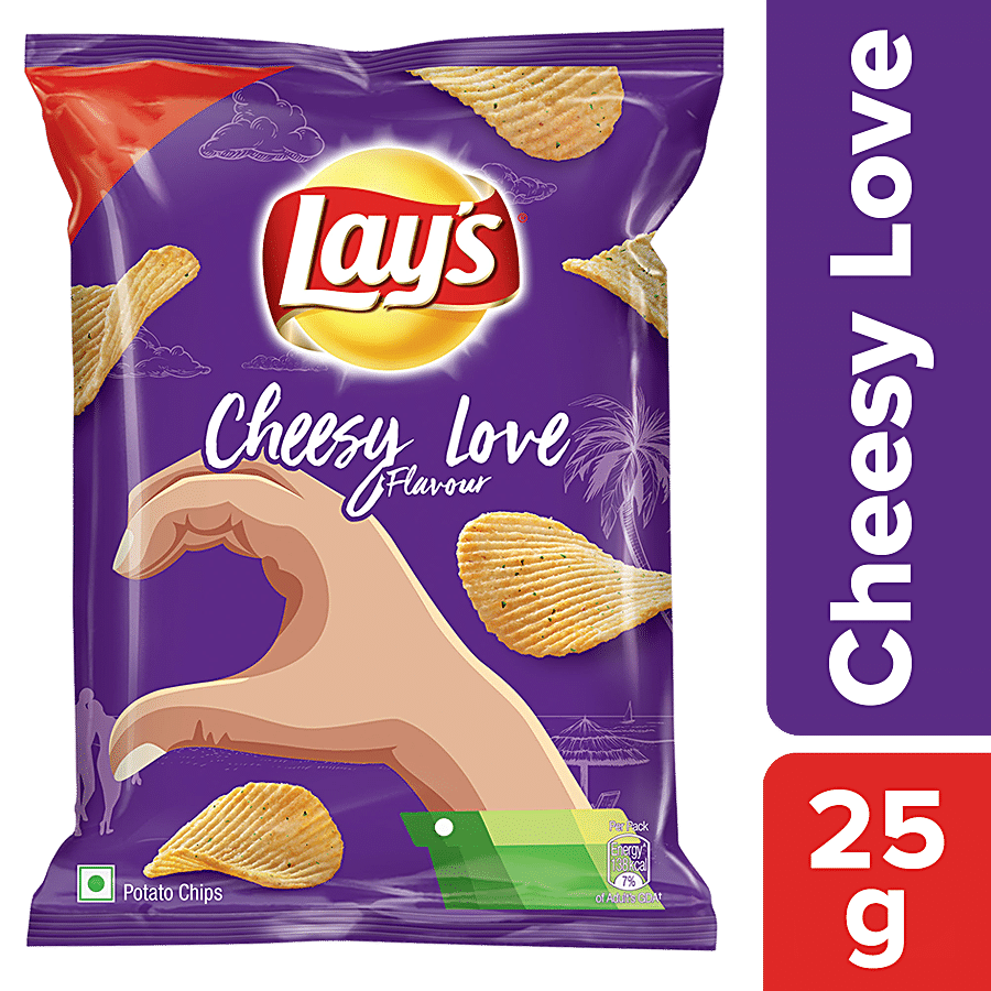 Lays Potato Chips, Cheesy Love Flavour, 25 G