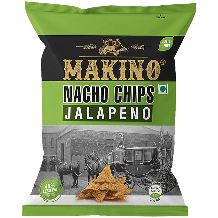 Makino Nacho Chips, Jalapeno, Lesser Fat, 60 G Pouch