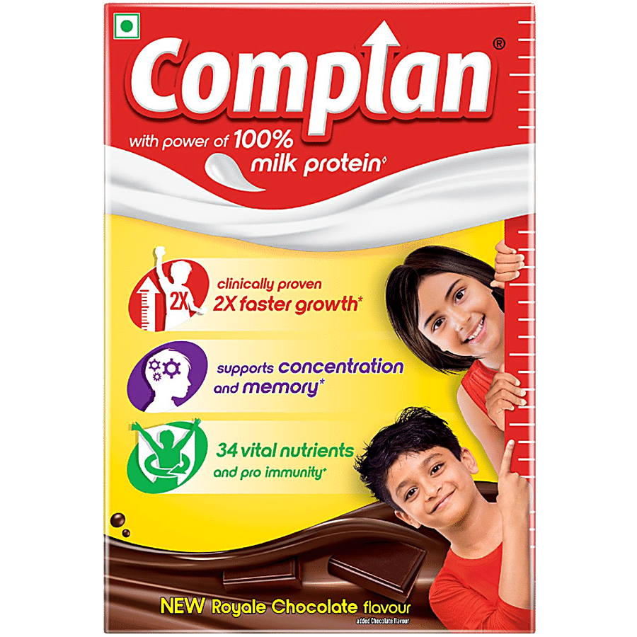 Complan Nutrition & Health Drink, Improves Concentration & Memory, Royale Chocolate Flavour, 500 G Carton