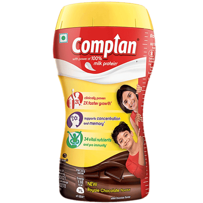 Complan Nutrition & Health Drink, Improves Concentration & Memory, Royale Chocolate Flavour, 200 G Jar