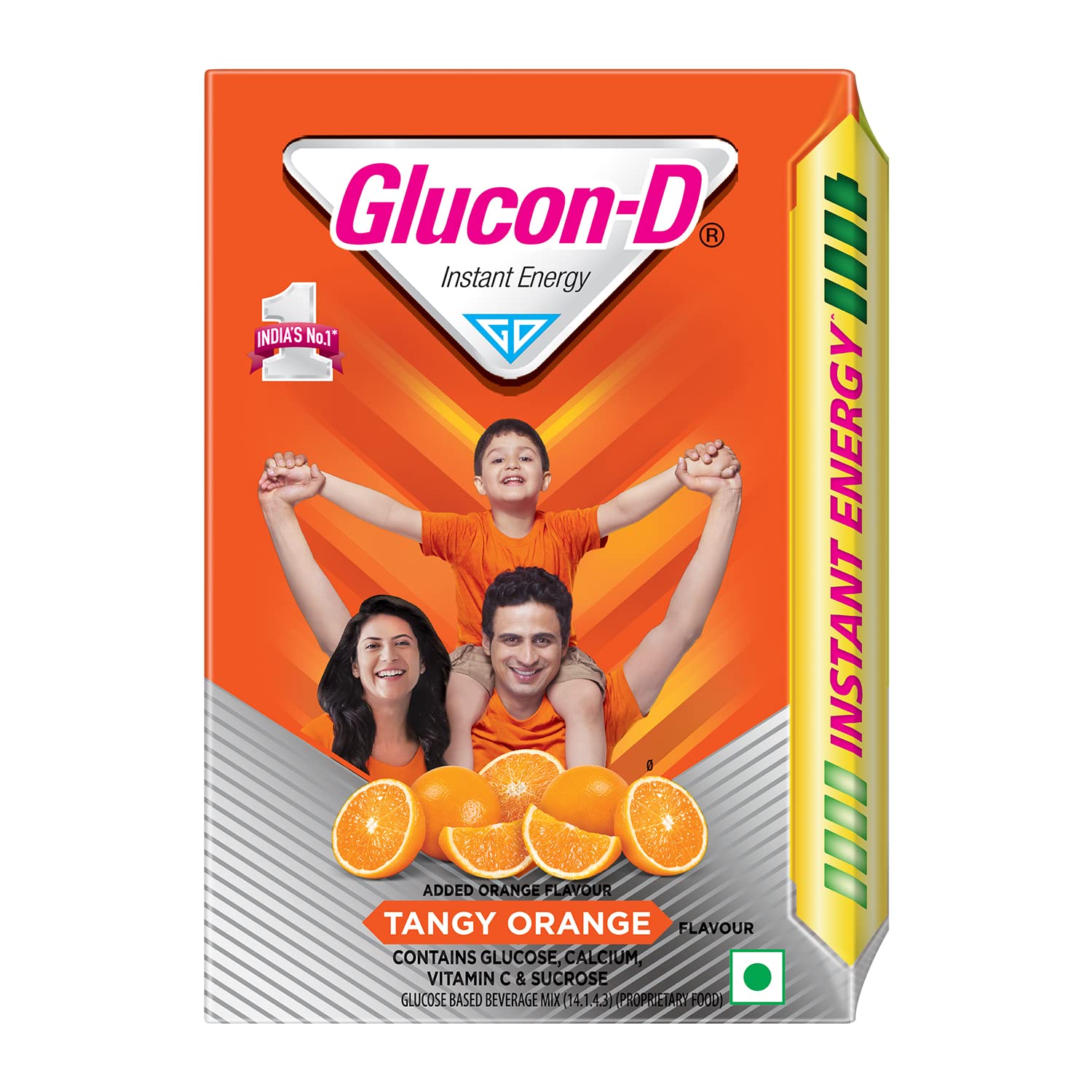 Glucon-D Tangy Orange Glucose Powder(200G, Refill)| For Tasty Orange Flavoured Glucose Drink| Provides Instant Energy| Vitamin C Supports Immunity| Contains Calcium For Bone