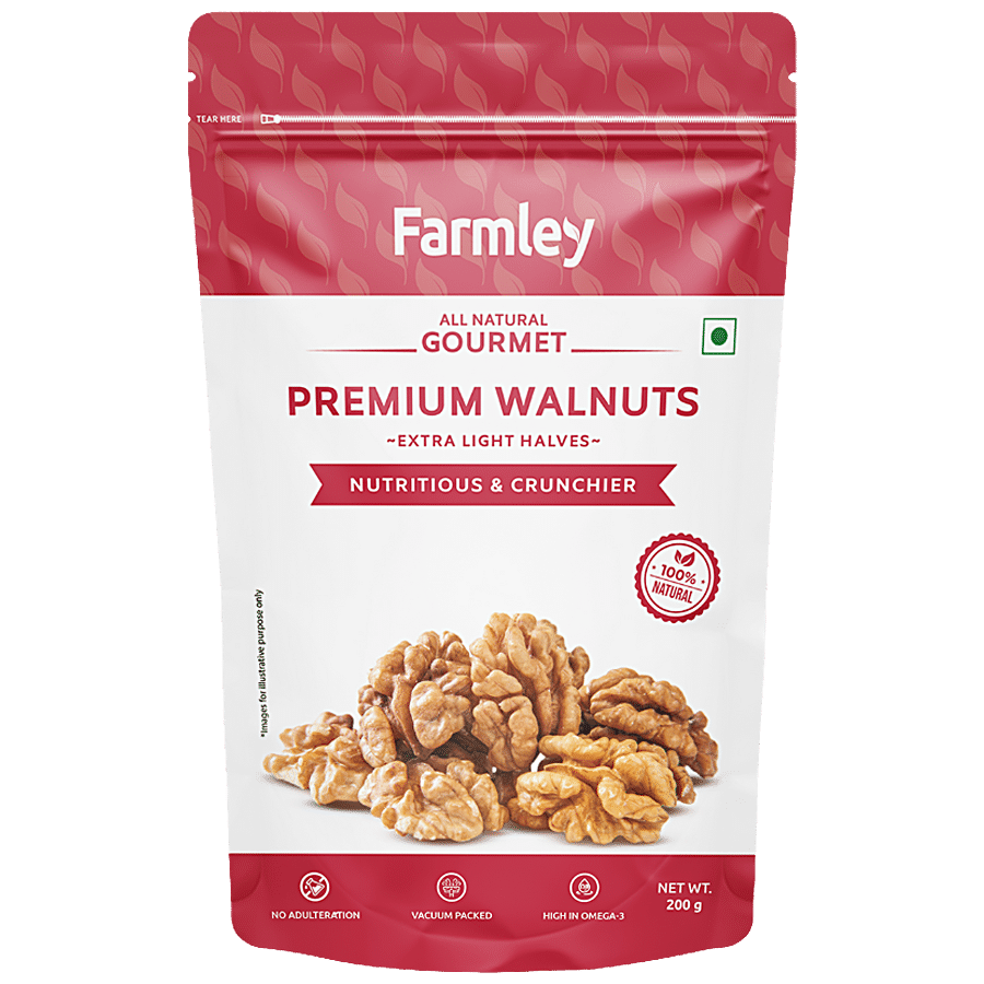 Farmley Chile Walnut Kernel, 200 Gram, Walnuts Without Shell, Akhrot, Dry Fruits, Natural Akhrot Giri, Rich In Protein (Pack Of 1)
