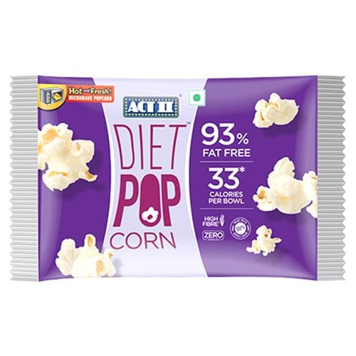Act II Microwave Diet Popcorn, High Fibre, Snacks, 80 G