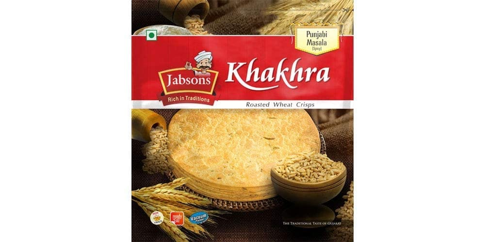 Jabsons Khakhra Panjabi Masala Vacc 180Gm Ready To Eat Roasted Snack Indian Snacks Chai Time Indian Healthy Snacks Crispy, Diet Friendly Khakhra