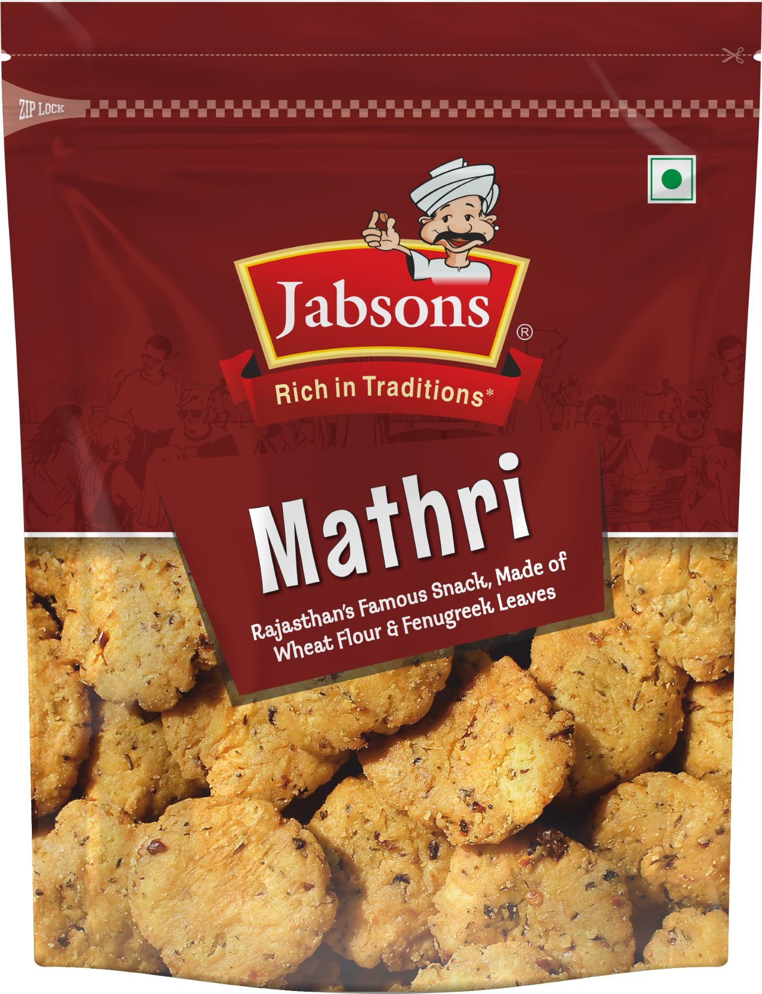 Jabsons Namkeen Dry Mathri, 160Gm, Crispy Ready To Eat Snacks |Tea Time Snacks, Healthy Namkeen, Indian Snacks