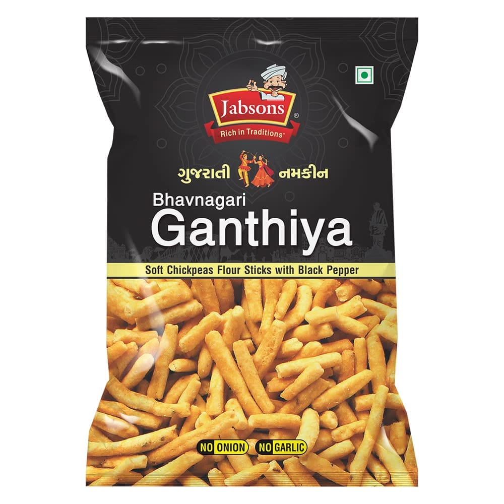 Jabsons Gujarati Namkeen Bhavnagari Ganthiya, 120G, Rispy Namkeen, Ready To Eat, Chai Time Snacks