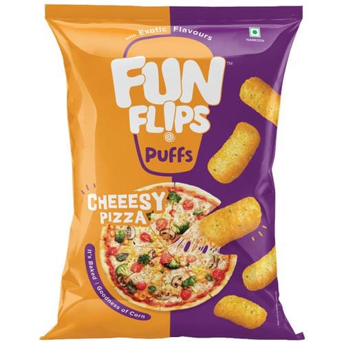 Fun Flips Puffs, Cheeesy Pizza, Baked, 100 G