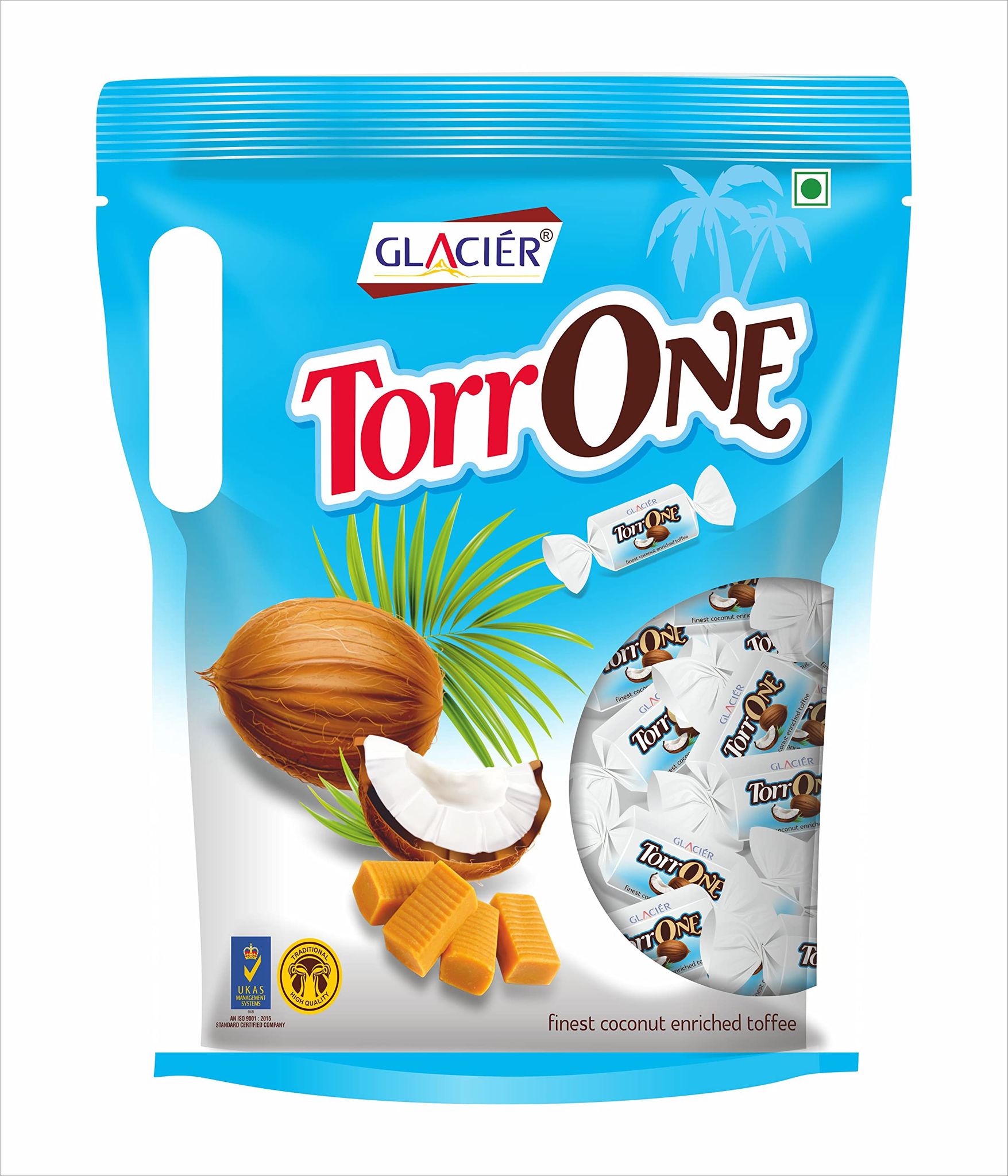Glacier Torrone Nariyal Toffee/Soft And Tasty Real Coconut Flavour Toffees/Nariyal Milk Toffee/Healthy & Tasty Toffees/Gift Pack Toffees/Birthday Toffees/, 625Gm / 100Pcs Packet