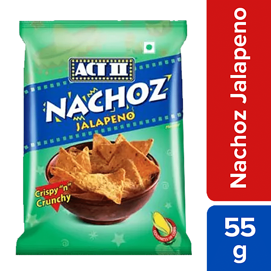 Act Ii Nachoz, Jalapeno Nachos, Snacks, 0% Transfat, 55 G