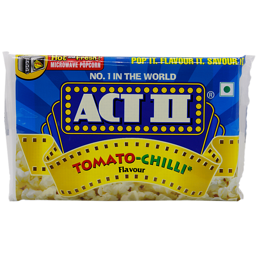Act Ii Microwave Popcorn, Tomato Chilli Flavour, Snacks, 106 G