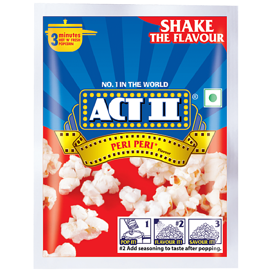 Act Ii Instant Popcorn, Peri Peri Flavour, Snacks, 59 G