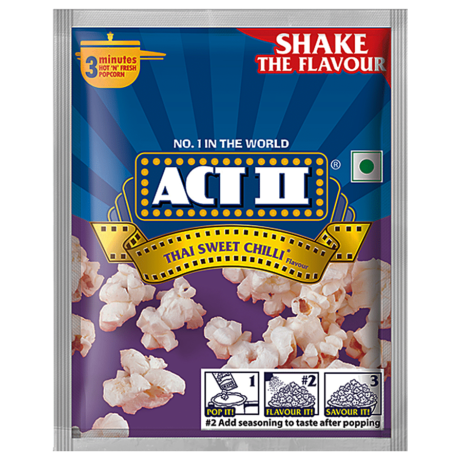 Act Ii Instant Popcorn, Thai Sweet Chilli Flavour, Snacks, 59 G Pouch
