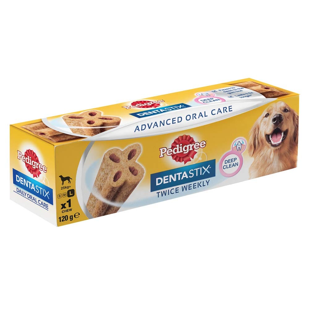 Pedigree Dentastix Advanced Large Breed (25 Kg+) Oral Care Dog Treat (Chew Sticks) 120G Sticks