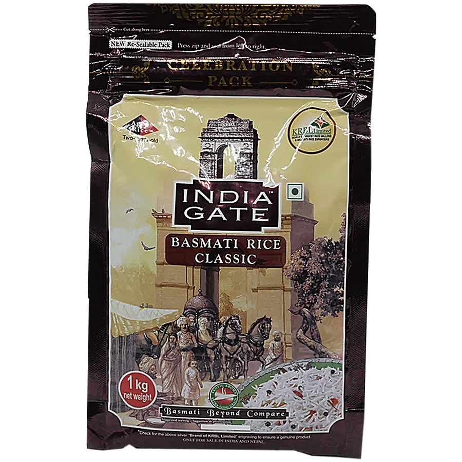 India Gate Basmati Rice/Basmati Akki - Classic, 1 kg Pouch