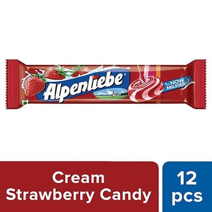 Alpenliebe Toffee - Cream Strawberry Flavour, 12 pcs