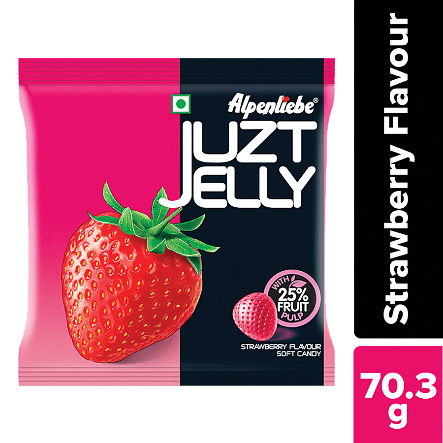 Alpenliebe Juzt Jelly Soft Candy - Strawberry Flavour, 70.3 G Pouch