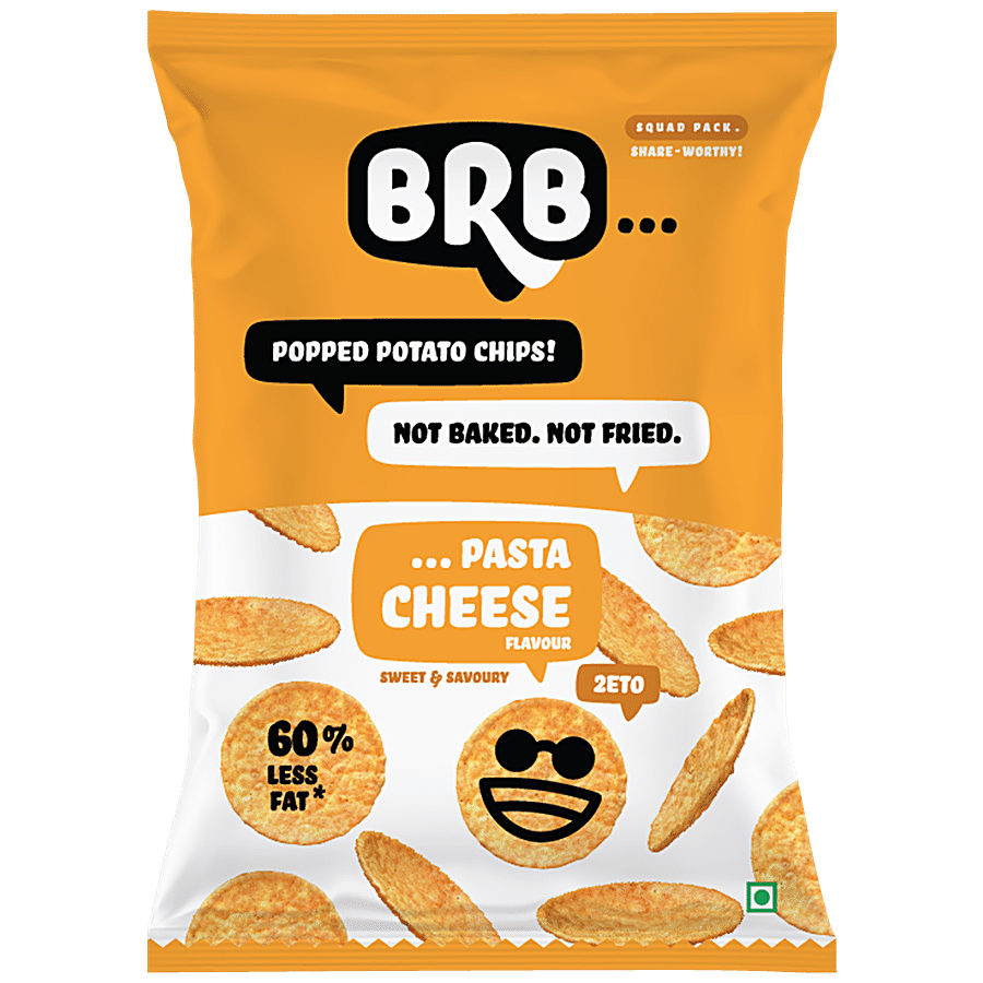BRB Popped Potato Chips - Pasta Cheese Flavour, 48 g Pouch