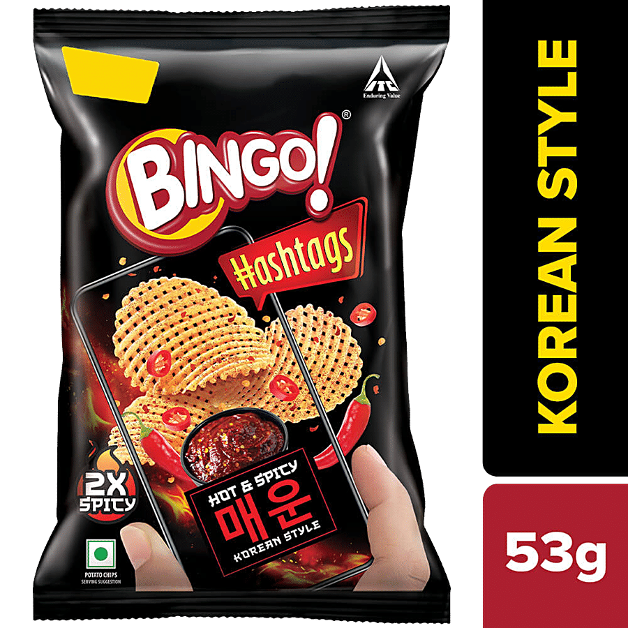 Bingo! Hashtags Korean Style Hot & Spicy Potato Chips, 53 g