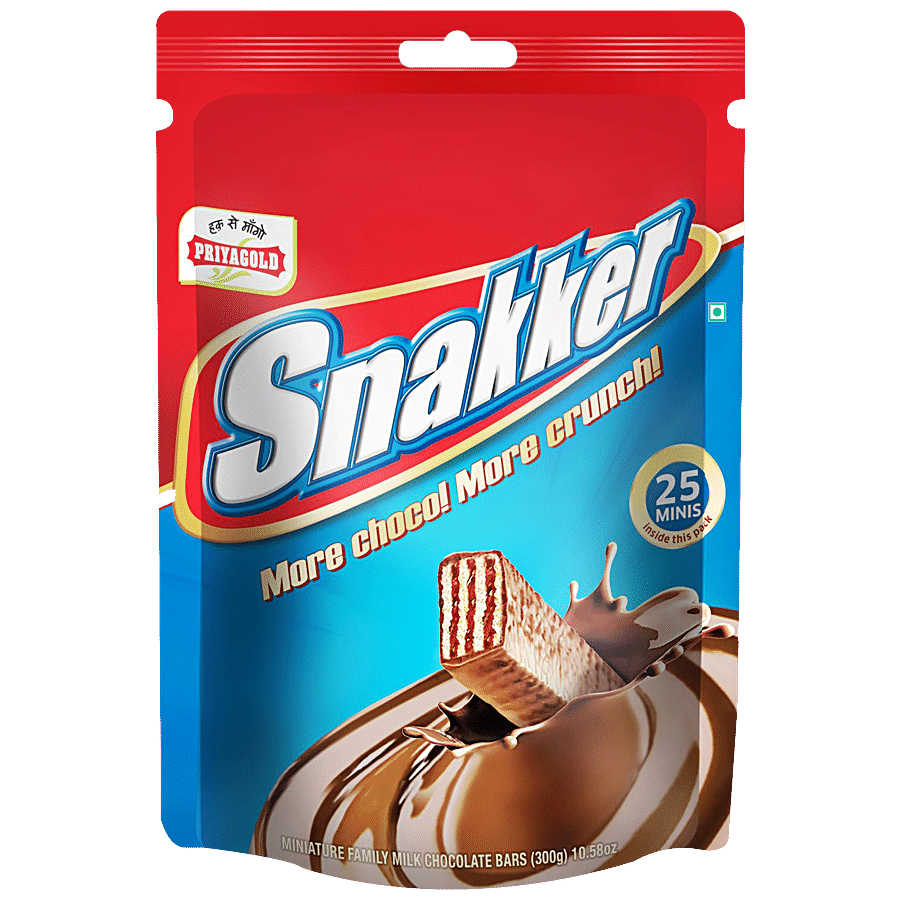 Priyagold Snakker - Choco With Wafer, 300 Gm Pouch Pack of 12