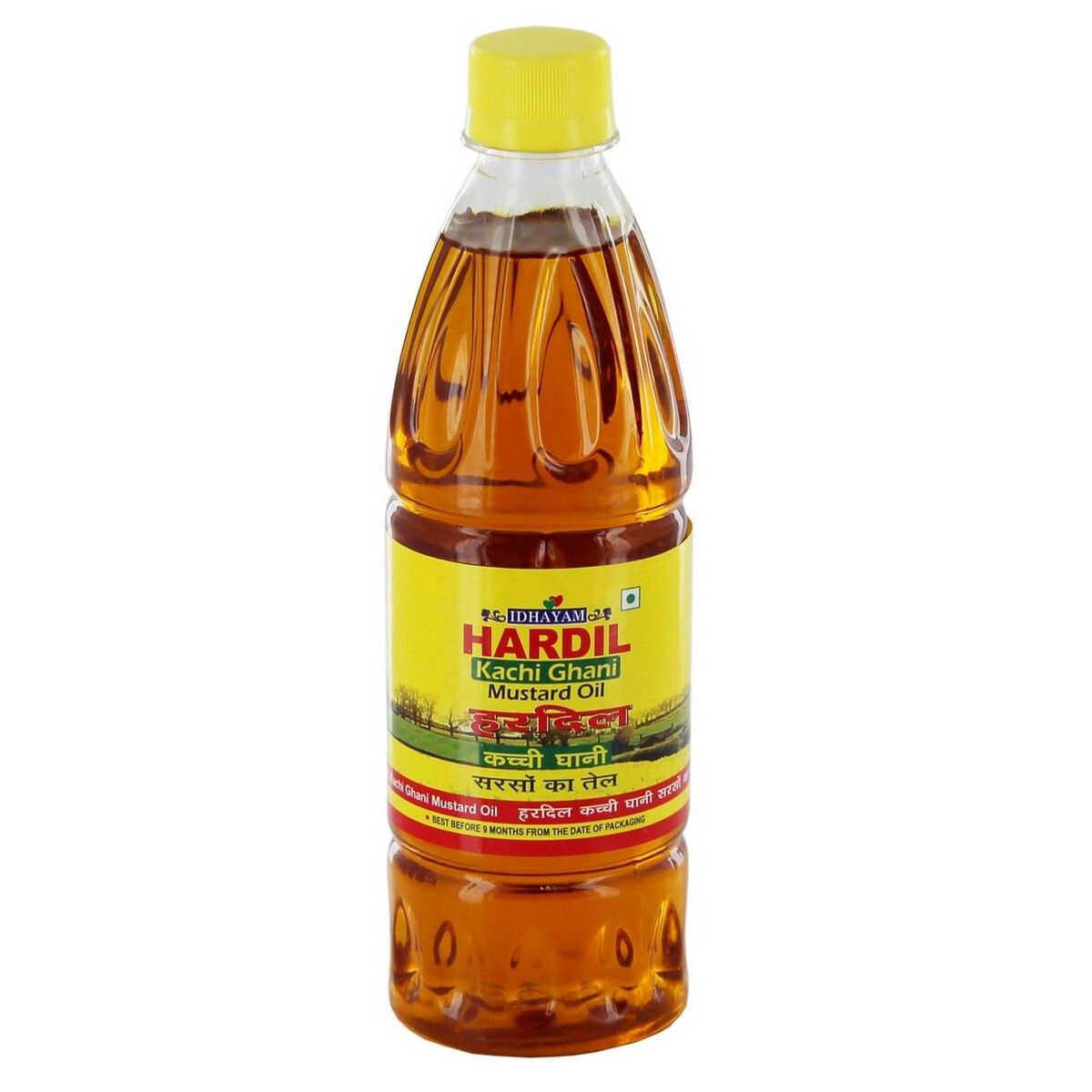 Idhayam Hardil Kachi Ghani Mustard Oil Bottle, 500 ml