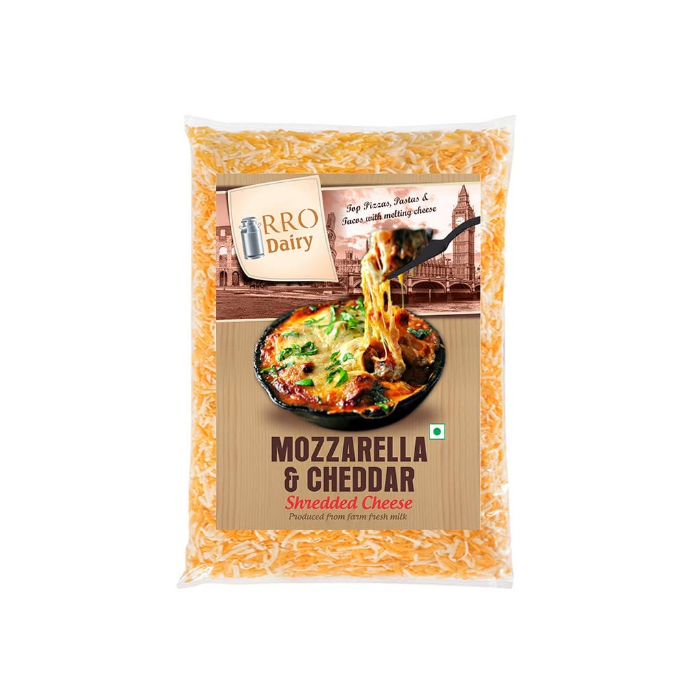 Rro Dairy Mozzarella & Cheddar Shredded Cheese, 200 G