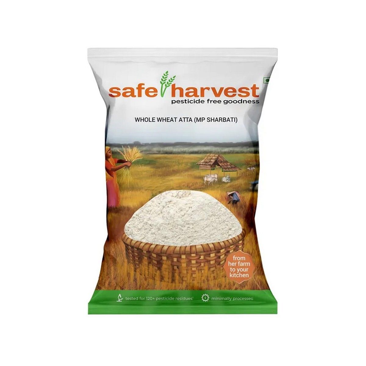 Safe Harvest Whole Wheat Atta, 5 Kg
