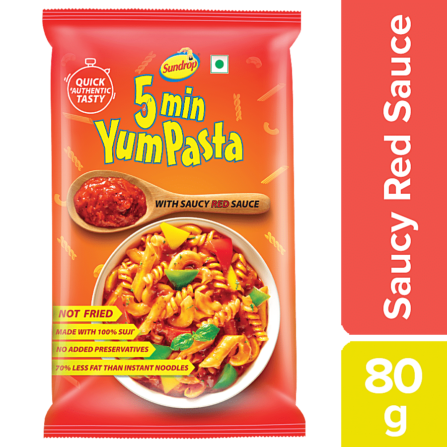 Sundrop 5 Min Yum Pasta - With Red Sauce, 80 G Pouch